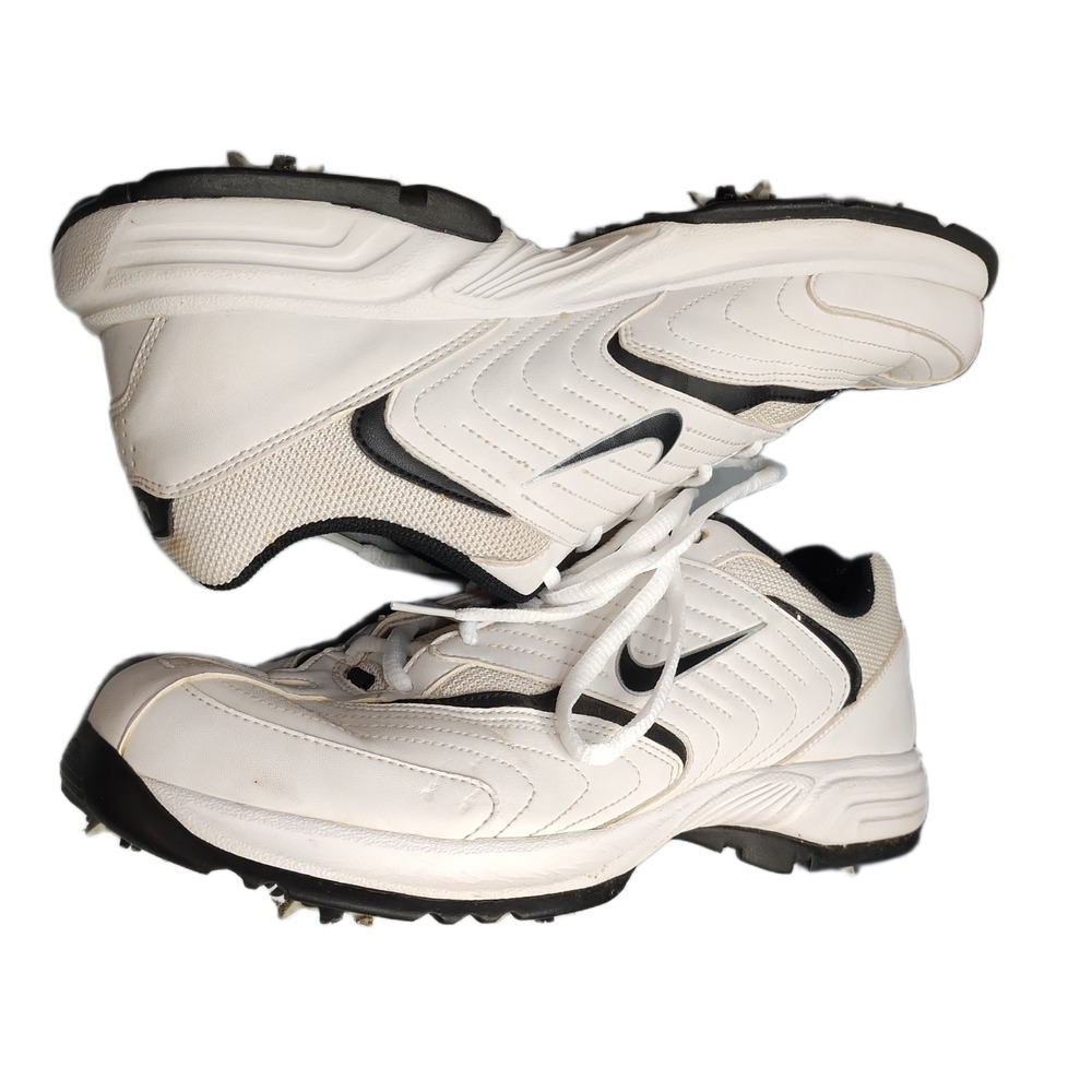 Nike Challenge Golf Shoes Mens Size 8.5 White Black Water Resistant 312398-101